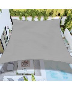 Bynbbur Sun Shade Sail 2'x3' Rectangle Shade Cloth for Garden, Permeable Shade Canopy Outdoor Patio Covers for Pergola Backyard Deck Outside Activity, Light Gray