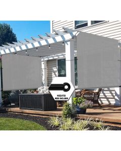 TANG 16'x37' Pergola Replacement Canopy Cover, Shade Cloth without Grommets for Garden Patio Covers, Sunscreen Fabric with Weighted Rod, Light Grey