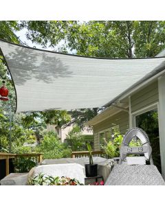 TANG 2' x 2' Sun Shade Sail with Super A Ring, Rectangle Sunshade Canopy Heavy Duty 260 GSM Shade Cloth with Steel Cable Wire Reinforcement for Backyard Pool Patio Pergola Cover,Gray