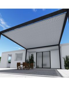 TANG 24' x 39' Shade Cloth with Grommets, Sun Shade Sail Rectangle Straight Side, UV Blocker Fabric Patio Canopy for Deck Carport Backyard Pergola Cover, Light Gray