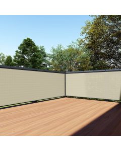 TANG SunShades Depot 3x1 -3x250 Beige Balcony Privacy Screen Fence Windscreen for Porch Deck Outdoor Backyard Patio Balcony to Cover Sun Shade UV-Proof Weather-Resistant - Customizable with Size and Color