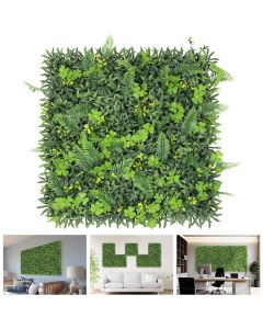TANG 20"x20"-9PC Artificial Greenery Boxwood Panels Grass Wall Panel, Faux Privacy Fence Ivy Screens Backdrop Fake Hedge for Indoor Outdoor Wedding Décor, Style-11
