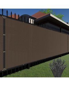 TANG Durable Privacy Screen Fence 98% Privacy Heavy Duty Windscreen for Backyard Chain Link Fence 3 Years Warranty 6'x12' Brown