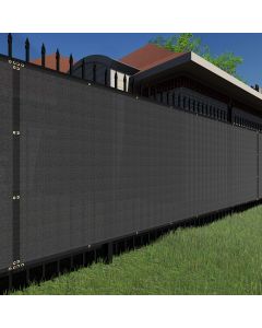 TANG 4' x 50' Privacy Fence Screen Black With Zipties, 150 GSM Outdoor Fencing Panels Blockage Shade Cloth with Grommets, Windscreen Chainlink Fences Mesh Netting Cover for Balcony Yard Deck