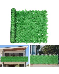 TANG 39"x158"-1PC Faux Ivy Fence Privacy Screen Greenery Roll Artificial Plant Wall Leaf Fences for Patio Balcony Outdoor Chain Link Fence Covering, Custom Size, Light Green Laurel
