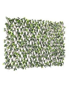 Bynbbur Expandable Privacy Fence Greenery 1PCS Faux Ivy Privacy Screen Fences Lattice Panels, Artificial Leaf Fence Cover Boxwood Hedge Wall for Outdoor Balcony Wedding, Rose Leaves Single Side