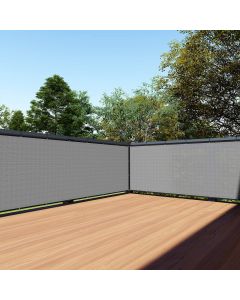 TANG 3' x 25' Balcony Privacy Screen Apartment Patio Mesh Fence Screens Cover for Deck Railing 200GSM Heavy Duty Fencing Windscreen Lattice Panels Porch Outdoor Backyard, Light Gray