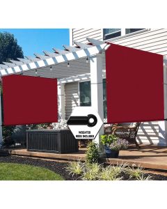 TANG 13' x 23' Outdoor Universal Pergola Replacement Cover Canopy Waterproof with Grommets Weight Rods Sun Shade Panel for Patio Backyard Red