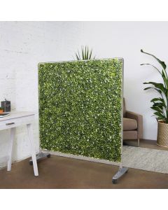Bynbbur Movable Room Divider 40"H x 40"W Faux Greenery Hedge Wall, Artificial Boxwood Panels Portable Room Partition with Wheels, Privacy Screen Backdrop for Office Wedding Indoor Decoration