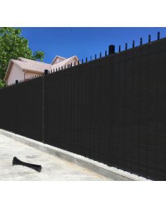 Bynbbur 5'x1' Privacy Fence Screen Net Fencing 90% Privacy Blockage Windscreen Fence Cover with Copper Grommet for Patio Backyard Garden Swimming Pool, Zip Ties Included, Black