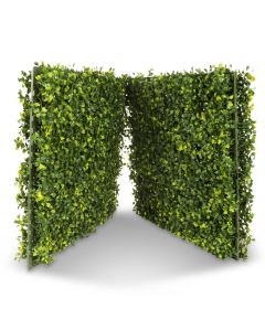 Bynbbur 1PCS 18"x18" Artificial Panel Hard Base Fence Privacy Screen Evergreen Wall for Patio Indoor Outdoor Garden Wedding Décor, Milan Double Side