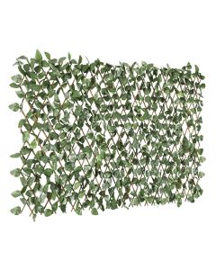 Bynbbur Expandable Privacy Fence Greenery 1PCS Faux Ivy Privacy Screen Fences Lattice Panels, Artificial Leaf Fence Cover Boxwood Hedge Wall for Outdoor Balcony Wedding, Laurel Leaves Single Side