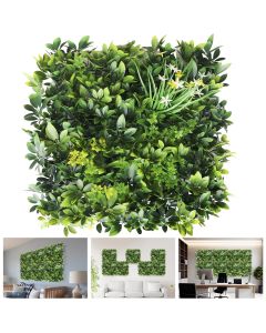 TANG 20"x20"-9PC Artificial Greenery Boxwood Panels Grass Wall Panel, Faux Privacy Fence Ivy Screens Backdrop Fake Hedge for Indoor Outdoor Wedding Décor, Style-6