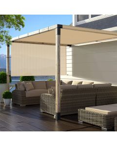TANG Pergola Shade Cover Universal Replacement Pergola Canopy Awnings with Grommets Weighted Rods Outdoor Patio Deck Backyard Pergola Shade Permeable 8'x12' Beige