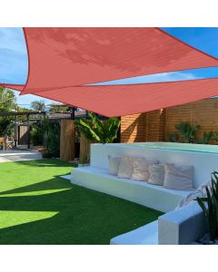 TANG 13' x 13' x 18' Sun Shade Sail Right Triangle Shade Canopy Patio Cover UV Block Permeable Cloth Fabric for Pergola Backyard Porch Deck Garden Carport Awning Outdoor Activity, Red