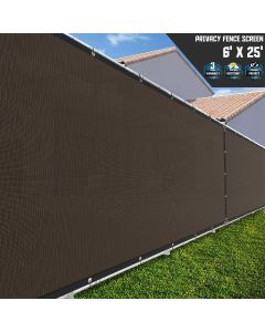 TANG Durable Privacy Screen Fence 170 GSM 98% Privacy Heavy Duty Windscreen for Backyard Chain Link Fence 3 Years Warranty Brown - Customizable with Size and Color