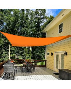 TANG 24' x 24' Sun Shade Sail Rectangle Outdoor Canopy UV Block Sunshades for Patio, Square Shade Cloth for Backyard Porch Deck Garden Pergola Cover, Orange
