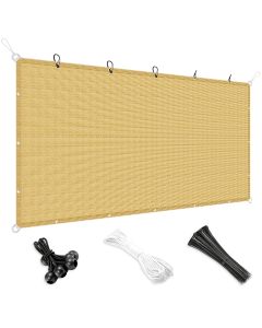 Bynbbur 2' x 2' Sun Shade Cloth with Grommets 90% Pergola Cover Shade Sail Canopy Outdoor Awnings for Patio Garden Deck Privacy Screen, Sand