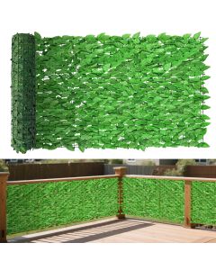 Bynbbur 6' x 42' Artificial Ivy Fence Privacy Screen Roll, Faux Greenery Backdrop Hedge Wall Panels Leaf Vine Decoration for Balcony Wedding Party Outdoor Garden Backyard, Light Green Laurel