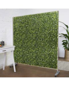 Bynbbur Movable Room Divider 60"H x 60"W Faux Greenery Hedge Wall, Artificial Boxwood Panels Portable Room Partition with Wheels, Privacy Screen Backdrop for Office Wedding Indoor Decoration