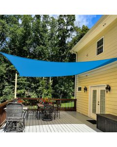TANG 24' x 24' Sun Shade Sail Rectangle Outdoor Canopy UV Block Sunshades for Patio, Square Shade Cloth for Backyard Porch Deck Garden Pergola Cover, Blue