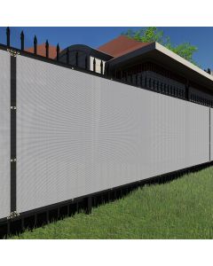 TANG 4' x 50' Privacy Fence Screen Grey With Zipties, 150 GSM Outdoor Fencing Panels Blockage Shade Cloth with Grommets, Windscreen Chainlink Fences Mesh Netting Cover for Balcony Yard Deck