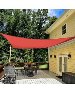 TANG 23' x 24' Sun Shade Sail Rectangle Outdoor Canopy UV Block Sunshades for Patio, Square Shade Cloth for Backyard Porch Deck Garden Pergola Cover, Red