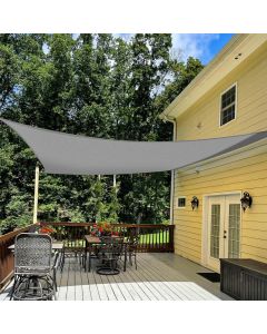 TANG Sun Shade Sail 16' x 16' Rectangle Sunshades Canopy with Hardware Kit, Square Shade Cloth UV Block Outdoor Patio Cover for Backyard Deck Garden Activities and Facility, Light Grey
