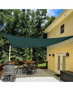 TANG 20' x 24' Sun Shade Sail Rectangle Outdoor Canopy UV Block Sunshades for Patio, Square Shade Cloth for Backyard Porch Deck Garden Pergola Cover, Dark Green