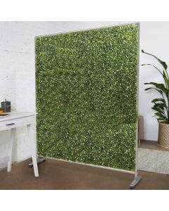 Bynbbur Movable Room Divider 60"H x 70"W Faux Greenery Hedge Wall, Artificial Boxwood Panels Portable Room Partition with Wheels, Privacy Screen Backdrop for Office Wedding Indoor Decoration