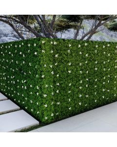 TANG Artificial Gardenia Decorative Hedge Wall Indoor Outdoor Greenery Foliage Privacy Divider Backdrop Hedge Fence for Balcony Garden Backyard Deck Wedding Party 200"L x30"H x10"D