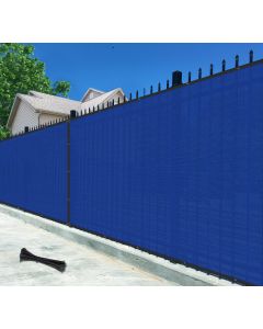 Bynbbur 5'x1' Privacy Fence Screen Net Fencing 90% Privacy Blockage Windscreen Fence Cover with Copper Grommet for Patio Backyard Garden Swimming Pool, Zip Ties Included, Blue