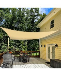 TANG 20' x 24' Sun Shade Sail Rectangle Outdoor Canopy UV Block Sunshades for Patio, Square Shade Cloth for Backyard Porch Deck Garden Pergola Cover, Sand