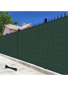 Bynbbur 5'x1' Privacy Fence Screen Net Fencing 90% Privacy Blockage Windscreen Fence Cover with Copper Grommet for Patio Backyard Garden Swimming Pool, Zip Ties Included, Green